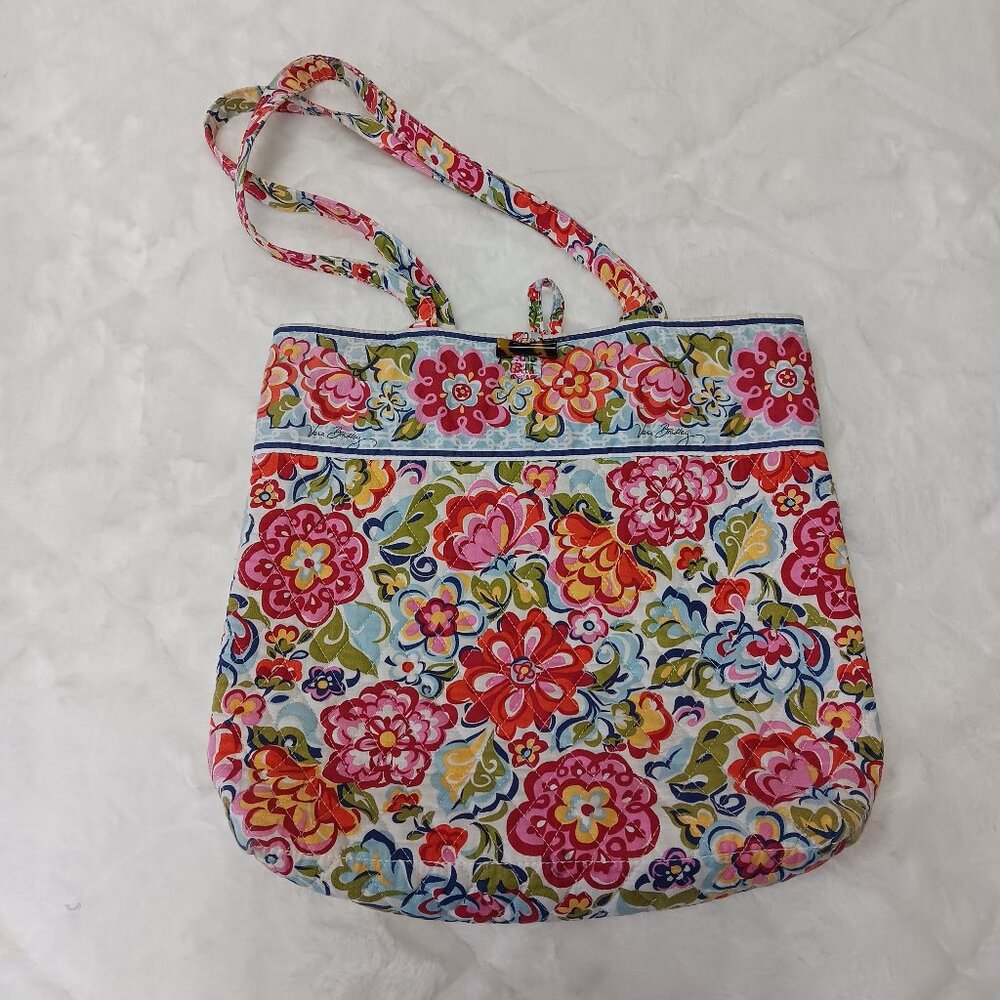 Vera Bradley floral quilted tote bag